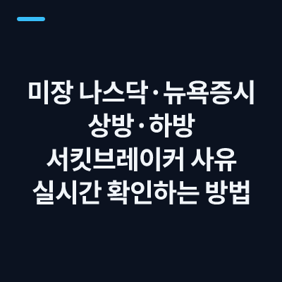 미장 나스닥·뉴욕증시 상방·하방 서킷브레이커 사유 실시간 확인하는 방법