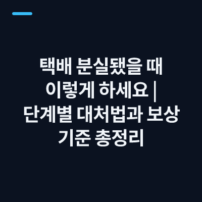 택배 분실됐을 때 이렇게 하세요｜단계별 대처법과 보상 기준 총정리