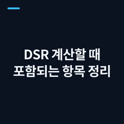 DSR 계산할 때 포함되는 항목 정리